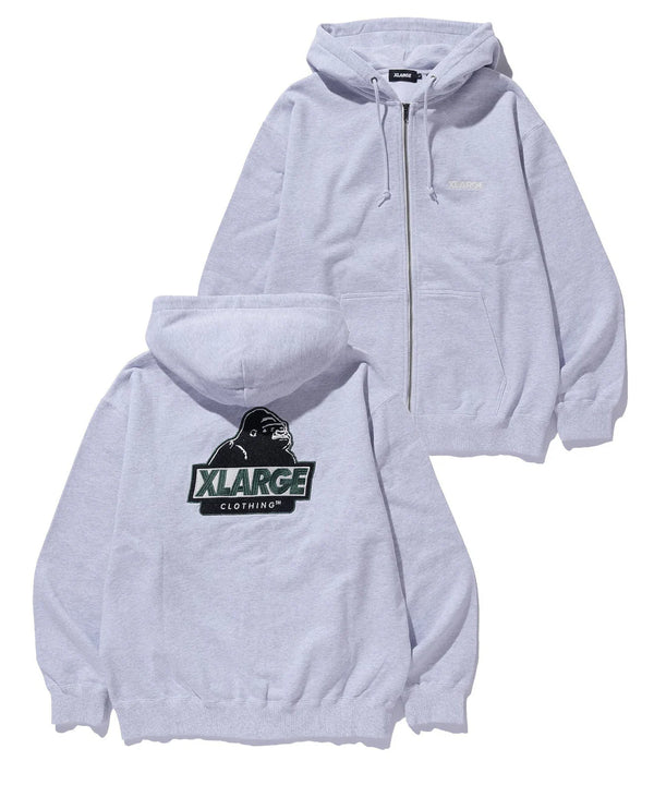 【X-LARGE|エクストララージ】SLANTED OG ZIP HOODED SWEATSHIRT/スランテッドOGジップフーデットスウェットシャツ(ASH , BEIGE , OLIVE , BLACK)