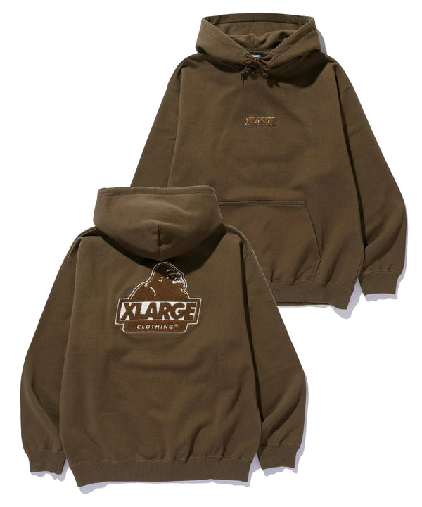 【X-LARGE|エクストララージ】SLANTED OG HOODED SWEATSHIRT/スランテッドOGフーデッドスウェットシャツ(BROWN , BLACK)
