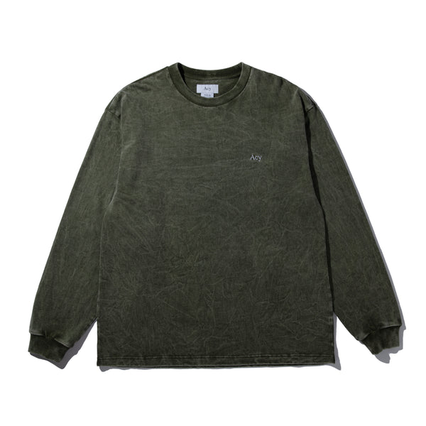 【ACY|エーシー】GDYE HEAVY WEIGHT L/S TEE/ガーメントダイ ヘビーウェイトLS Tシャツ(GREEN)