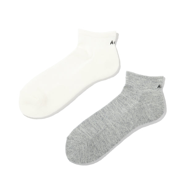 【ACY|エーシー】2-PACK M.SHORT SOCKS/2パックメリノショートソックス(WHITE&GRAY)