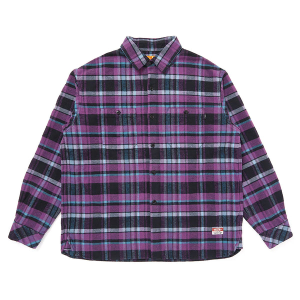 【CHALLENGER|チャレンジャー】PLAID FLANNEL SHIRT/プレイドフランネルシャツ(PURPLE,GREEN)
