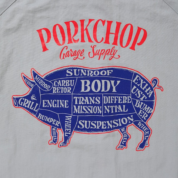 【PORKCHOP GARAGE SUPPLY|ポークチョップ ガレージ サプライ】PORK BACK NYLON JKT/ポークバックナイロンジャケット(BLACK,NAVY,GRAY)