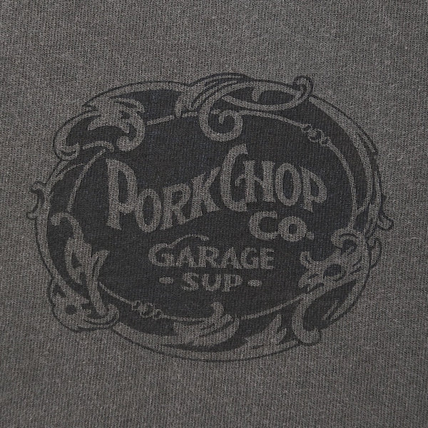 【PORKCHOP GARAGE SUPPLY|ポークチョップ ガレージ サプライ】F LEAF LOGO TEE / F リーフロゴ TEE(FADE NAVY,FADE GRAY)