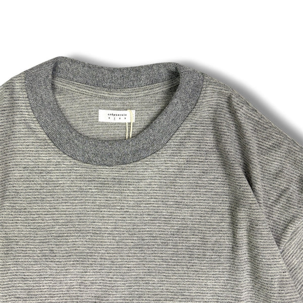 【CREPUSCULE|クレプスキュール】BORDER L/S CUTSEW/ボーダーLSカットソー(L.GRAY,CHARCOAL)