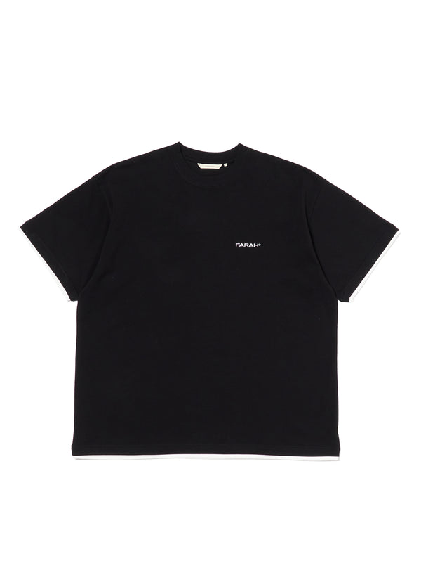 【FARAH|ファーラー】LAYERED S/S TEE/レイヤードS/Sティー(BLACK)