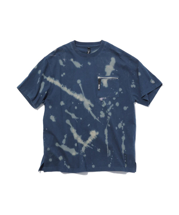 【SILAS|サイラス】BLEACH ZIP POCKET S/S TEE/ブリーチジップ ポケットS/S TEE(NAVY)