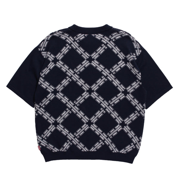 H CHAIN POLO KNIT/H チェーンポロニット(NAVY)