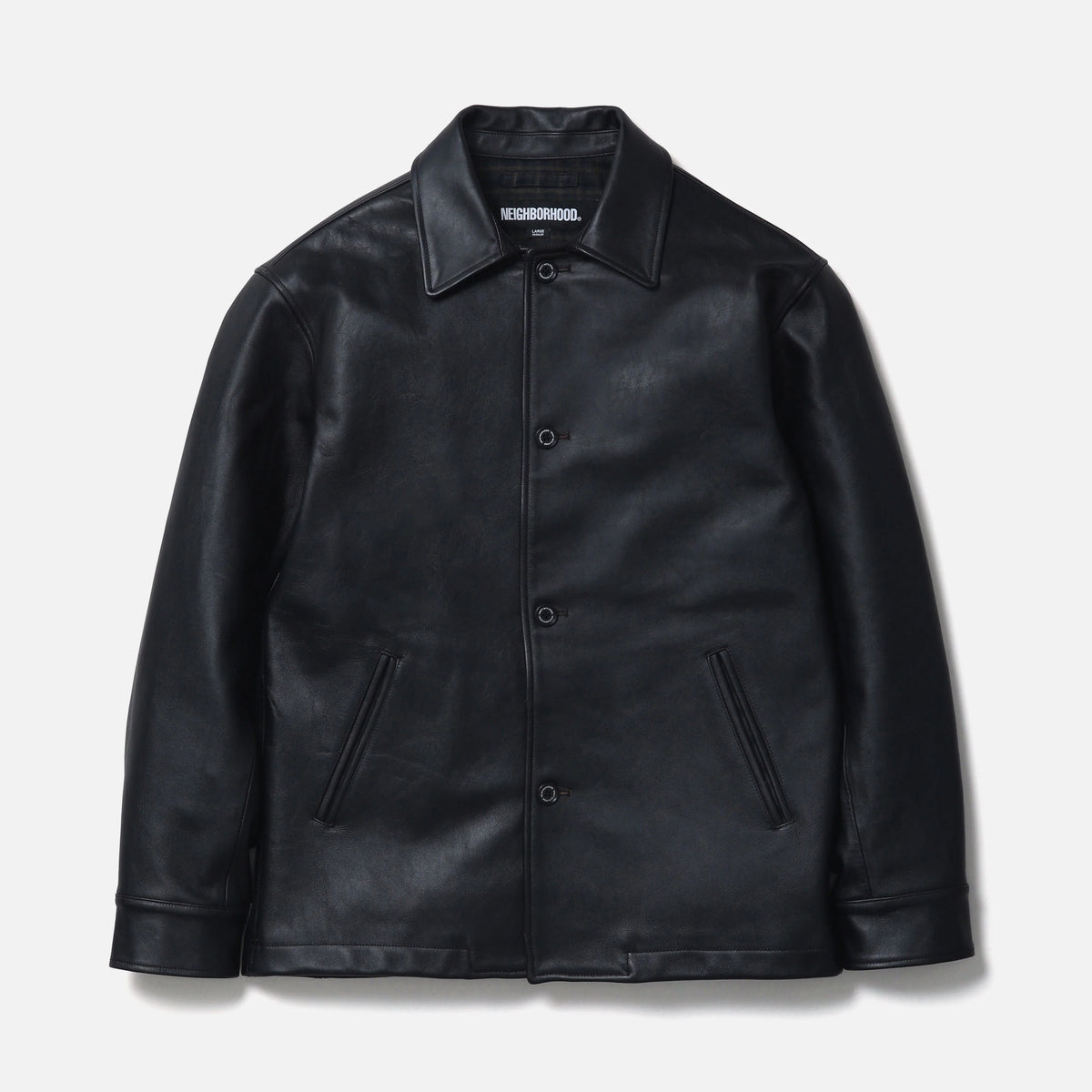 美品✨　ネイバーフッド　neighborhood ピーコート　レザー　ブラック ネイバーフッド NEIGHBORHOOD ピーコート ブラック M - メルカリ