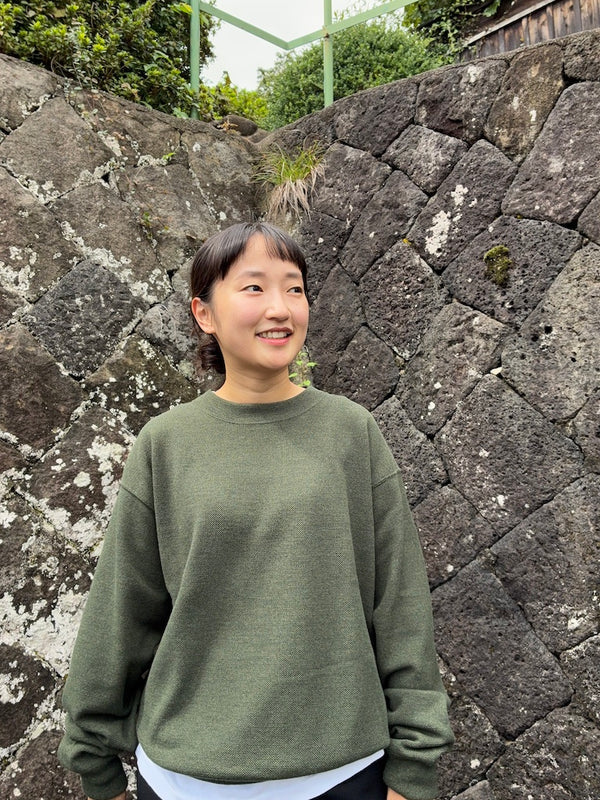 【CREPUSCULE|クレプスキュール】COTTON WOOL MOSS STITCH P/O(KHAKI , NAVY , BROWN , BLACK)