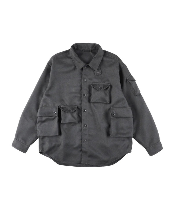 【MODMNT|モドメント】T/TWEED UTILITY CPO SHIRT/T/ツイードユーティリティーCOPシャツ(GRAY,BLACK)