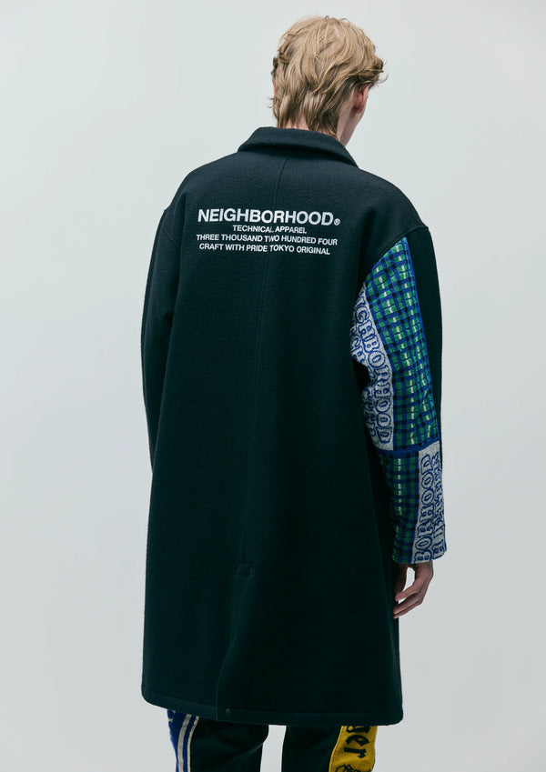 【NEIGHBORHOOD|ネイバーフッド】WOOL COAT MOD/ウールコートモッド(BLACK)