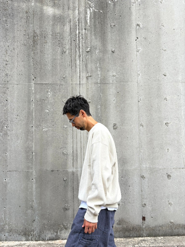 【CREPUSCULE|クレプスキュール】CO RIB SWEAT P/O/コットンリブ スウェット プルオーバー(OATMEAL , GRAY)