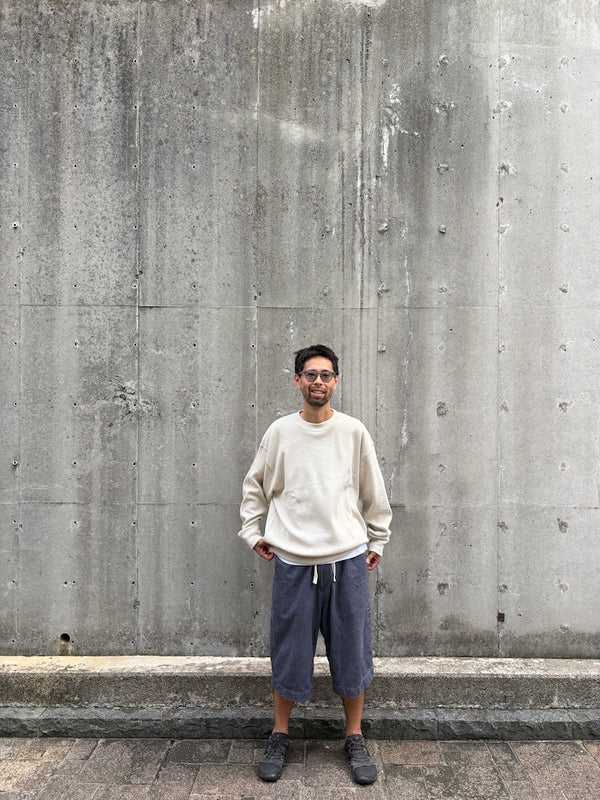 【CREPUSCULE|クレプスキュール】CO RIB SWEAT P/O/コットンリブ スウェット プルオーバー(OATMEAL , GRAY)