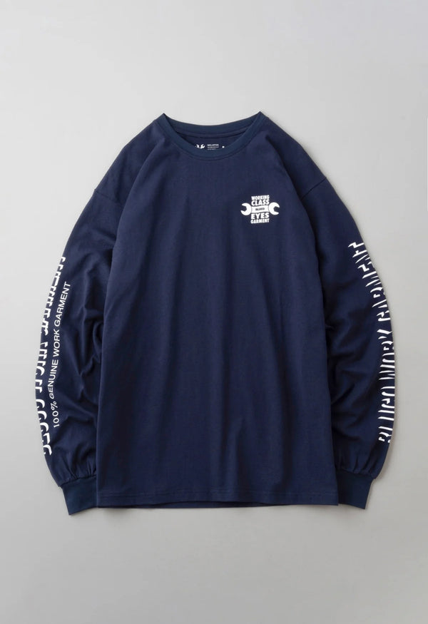 PRINT L/S TEE -WORKIN CLASS EYES-/プリント L/S TEE ワーキン クラス アイズ(NAVY)
