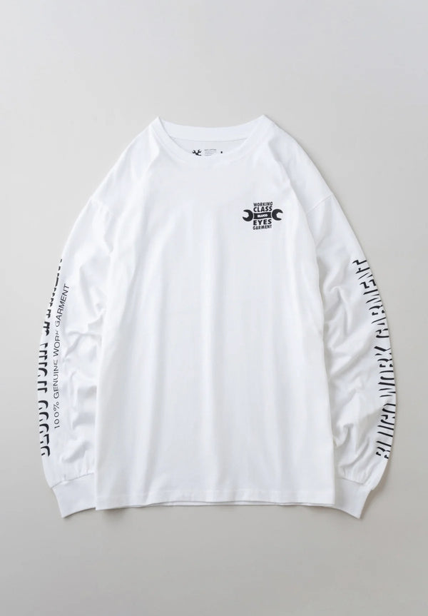 PRINT L/S TEE -WORKIN CLASS EYES-/プリント L/S TEE ワーキン クラス アイズ(WHITE)