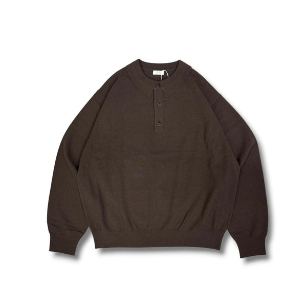 【CREPUSCULE|クレプスキュール】KNIT POLO/ニットポロ(WHITE , GRAY , BLACK) 正規取扱店舗 公式オンライン通販 島根 松江 26FW