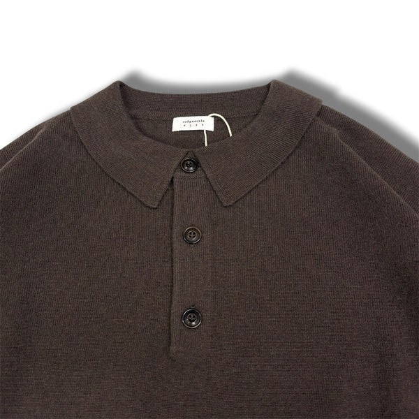 【CREPUSCULE|クレプスキュール】KNIT POLO/ニットポロ(WHITE , GRAY , BLACK) 正規取扱店舗 公式オンライン通販 島根 松江 26FW