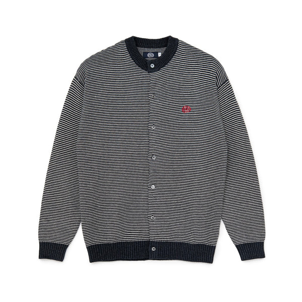 【SOL soonerorlater|ソル スーナーオアレイター】KNITTED BORDER CARDIGAN(BURGUNDY&CHARCOAL , BLACK&IVORY) 正規取扱店舗 公式オンライン通販 島根 松江 ニットカーディガン ボーダーニット 26AW