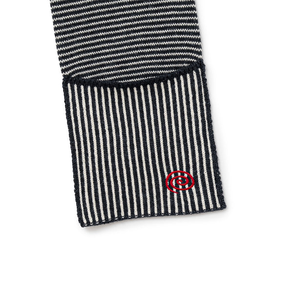 【SOL soonerorlater|ソル スーナーオアレイター】KNITTED BORDER SCARF(BLACK&IVORY , BURGUNDY&CHARCOAL) 正規取扱店舗 公式オンライン通販 島根 松江 26AW マフラー GuruGuruロゴ