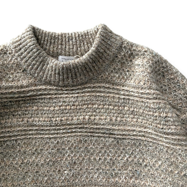 【CREPUSCULE|クレプスキュール】MULTI BORDER MIX P/O/マルチボーダーミックスプルオーバー(BEIGE , BROWN , NAVY))