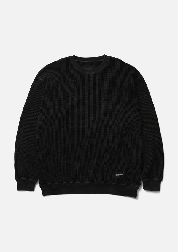 【NEIGHBORHOOD|ネイバーフッド】PIGMENT WAFFLE CREWNECK LS (OLIVE DRAB,BLACK)