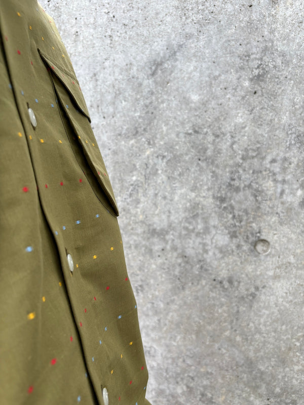 【NOROLL|ノーロール】DOT S/S SHIRT/ドット シャツ(OLIVE)