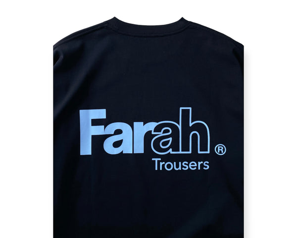 PRINTED GRAPHIC T-SHIRT "FARAH TROUSERS"/プリントグラフィックTシャツ(NAVY)