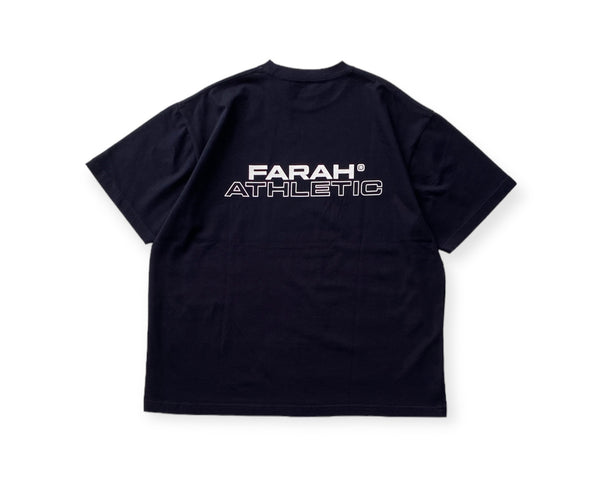 PRINTED GRAPHIC T-SHIRT "FARAH ATHLETIC"/プリントグラフィックTシャツ(NAVY)