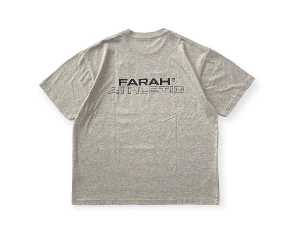 PRINTED GRAPHIC T-SHIRT "FARAH ATHLETIC"/プリントグラフィックTシャツ(ASH GRAY)