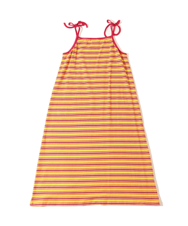 【WALLA WALLA SPORT|ワラワラスポーツ】STRIPE CAMISOLE ONE-PIECE/ストライプ キャミソール ワンピース(YELLOW/RED)