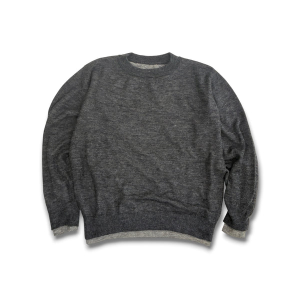 【CREPUSCULE|クレプスキュール】W/G MOHAIR REVERSIBLE P/O(GRAY/L.GRAY , BLACK/GRAY) 正規取扱店舗 公式オンライン通販 島根 松江 モヘアセーター モヘアニット リバーシブル