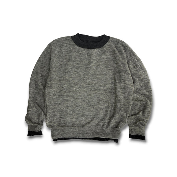 【CREPUSCULE|クレプスキュール】W/G MOHAIR REVERSIBLE P/O(GRAY/L.GRAY , BLACK/GRAY) 正規取扱店舗 公式オンライン通販 島根 松江 モヘアセーター モヘアニット リバーシブル