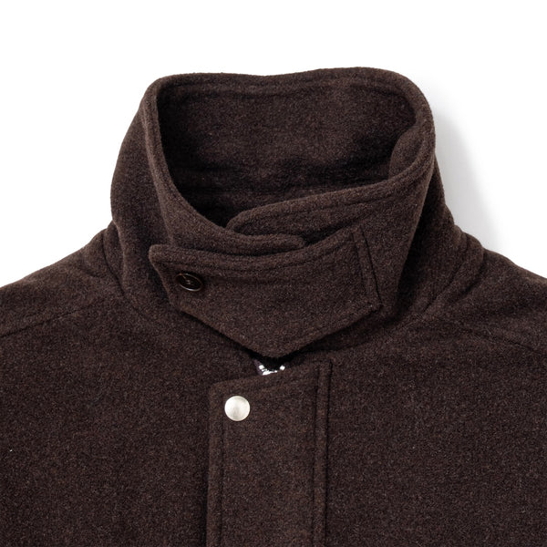 【SOL soonerorlater|ソル スーナーオアレイター】WOOL-BLEND STAND-COLLAR JACKET/ウールブレンドスタンドカラージャケット(BROWN) 正規取扱店舗 公式オンライン通販 島根 松江 26FW GuruGuru