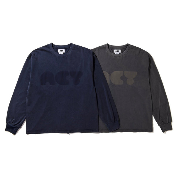 【ACY|エーシー】GDYE LOGO L/S TEE|ガーメントダイLS Tシャツ(S.GRAY , S.NAVY) - STREAM【ACY|エーシー】GDYE LOGO L/S TEE|ガーメントダイLS Tシャツ(S.GRAY , S.NAVY)STREAMS.NAVYM