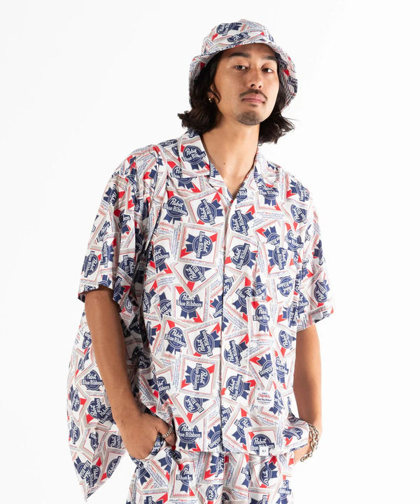 【BEDWIN |ベドウィン】Pabst Ex. S/S OPEN COLLAR SHIRT "COLIN" (MIX) - STREAM【BEDWIN |ベドウィン】Pabst Ex. S/S OPEN COLLAR SHIRT "COLIN" (MIX)STREAML