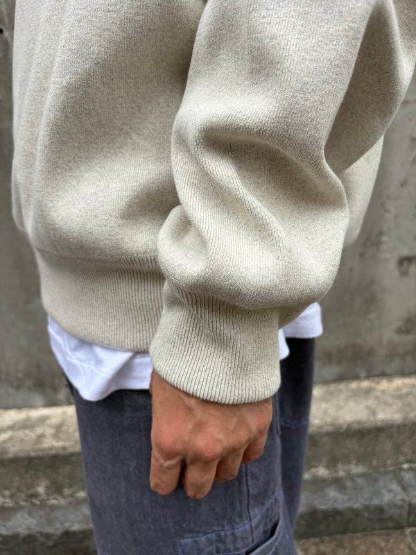 【CREPUSCULE|クレプスキュール】CO RIB SWEAT P/O/コットンリブ スウェット プルオーバー(OATMEAL , GRAY)
