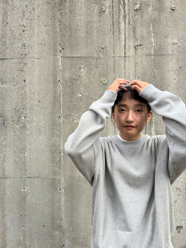 【CREPUSCULE|クレプスキュール】CO RIB SWEAT P/O/コットンリブ スウェット プルオーバー(OATMEAL , GRAY)