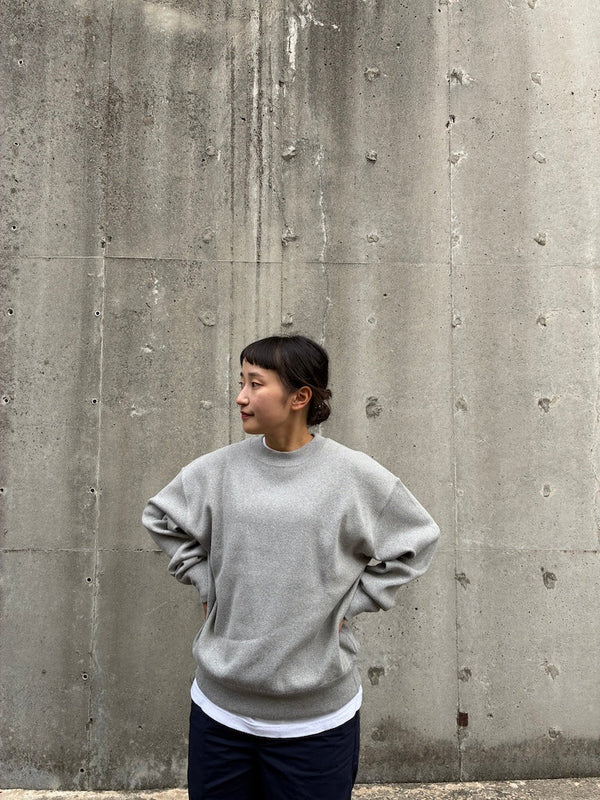 【CREPUSCULE|クレプスキュール】CO RIB SWEAT P/O/コットンリブ スウェット プルオーバー(OATMEAL , GRAY)