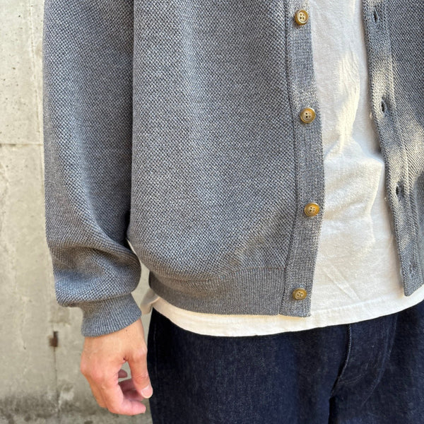 【CREPUSCULE|クレプスキュール】COTTON WOOL MOSS STITCH CARDIGAN/コットンウール モスステッチ カーディガン(BLACK , BLUE GRAY) - STREAM