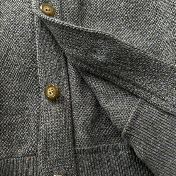 【CREPUSCULE|クレプスキュール】COTTON WOOL MOSS STITCH CARDIGAN/コットンウール モスステッチ カーディガン(BLACK , BLUE GRAY) - STREAM