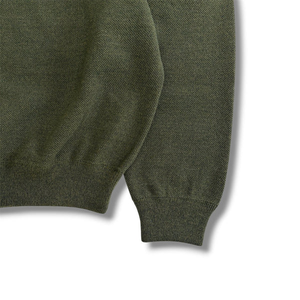 【CREPUSCULE|クレプスキュール】COTTON WOOL MOSS STITCH P/O(KHAKI , NAVY , BROWN , BLACK) 正規取扱店舗 公式オンライン通販 島根 松江 コットンニット 26FW