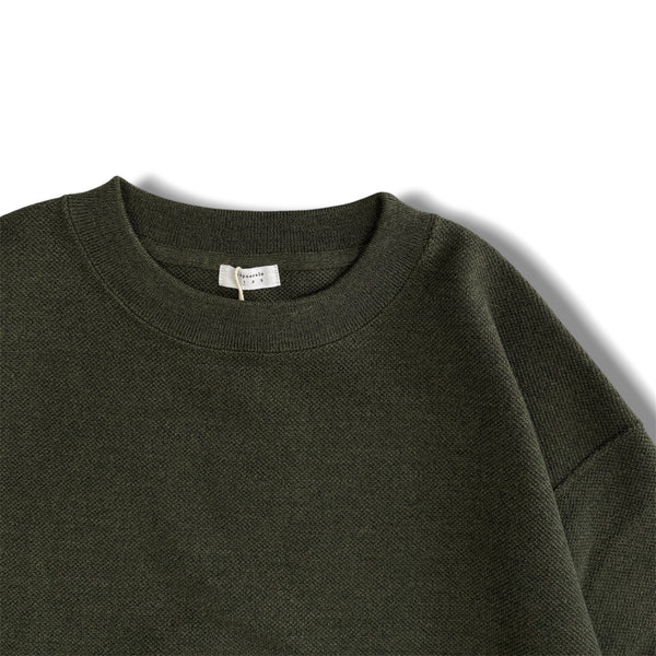 【CREPUSCULE|クレプスキュール】COTTON WOOL MOSS STITCH P/O(KHAKI , NAVY , BROWN , BLACK) 正規取扱店舗 公式オンライン通販 島根 松江 コットンニット 26FW
