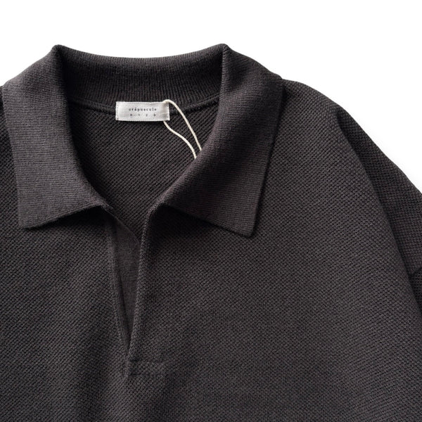 【CREPUSCULE|クレプスキュール】COTTON WOOL MOSS STITCH SKIPPER/コットンウール モスステッチ スキッパー(BLUE GRAY , BURGUNDY , CHARCOAL) - STREAM【CREPUSCULE|クレプスキュール】COTTON WOOL MOSS STITCH SKIPPER/コットンウール モスステッチ スキッパー(BLUE GRAY , BURGUNDY , CHARCOAL)STREAMCHARCOAL0