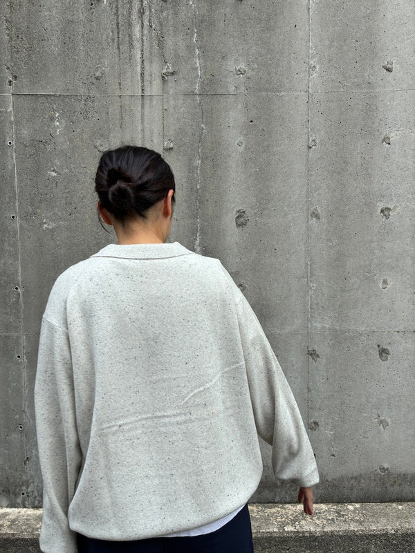 【CREPUSCULE|クレプスキュール】L/S POLO/ロングスリーブ ポロ(WHITE , GRAY , BLACK)