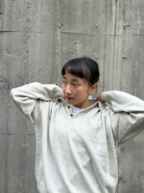 【CREPUSCULE|クレプスキュール】L/S POLO/ロングスリーブ ポロ(WHITE , GRAY , BLACK)