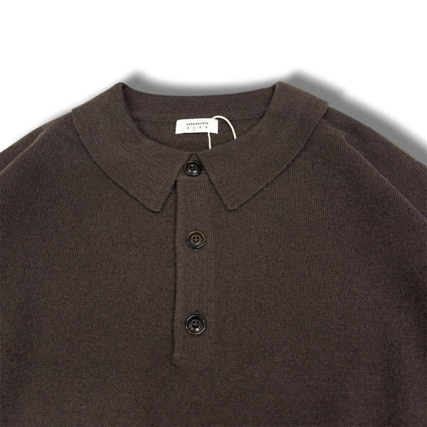 【CREPUSCULE|クレプスキュール】KNIT POLO/ニットポロ(WHITE , GRAY , BLACK) 正規取扱店舗 公式オンライン通販 島根 松江 26FW