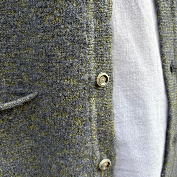 【CREPUSCULE|クレプスキュール】M - G POLO CARDIGAN/M - Gポロカーディガン(GREY×GREEN , GREY×MUSTARD , GREY×BROWN) - STREAM