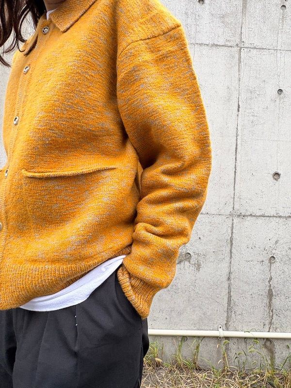【CREPUSCULE|クレプスキュール】M - G POLO CARDIGAN/M - Gポロカーディガン(GREY×GREEN , GREY×MUSTARD , GREY×BROWN) - STREAM