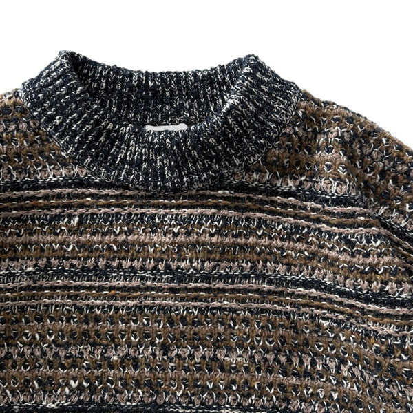 【CREPUSCULE|クレプスキュール】MULTI BORDER MIX P/O/マルチボーダーミックスプルオーバー(BEIGE , BROWN , NAVY)) - STREAM【CREPUSCULE|クレプスキュール】MULTI BORDER MIX P/O/マルチボーダーミックスプルオーバー(BEIGE , BROWN , NAVY))STREAMNAVY0