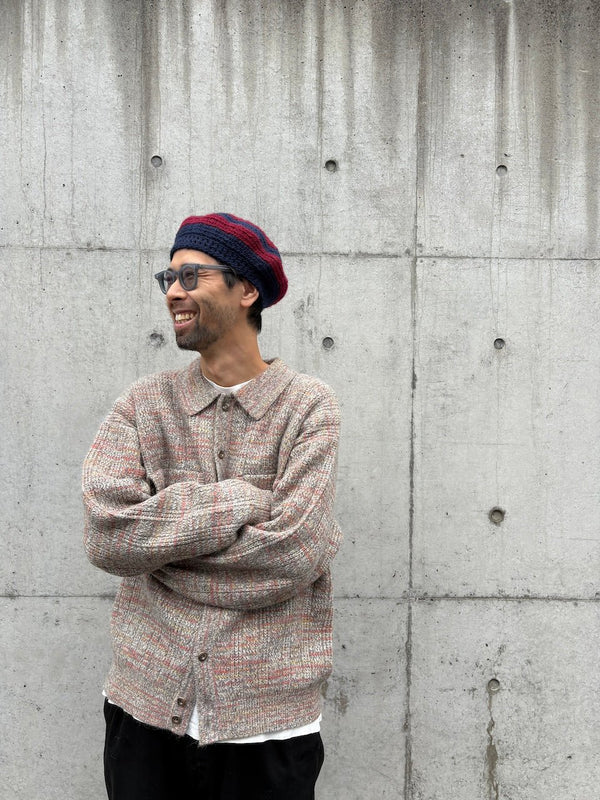 【CREPUSCULE|クレプスキュール】RIB PATTERN KNIT JACKET/リブパターンニットジャケット(GREY×ORANGE) - STREAM【CREPUSCULE|クレプスキュール】RIB PATTERN KNIT JACKET/リブパターンニットジャケット(GREY×ORANGE)STREAMGREYxORANGE1